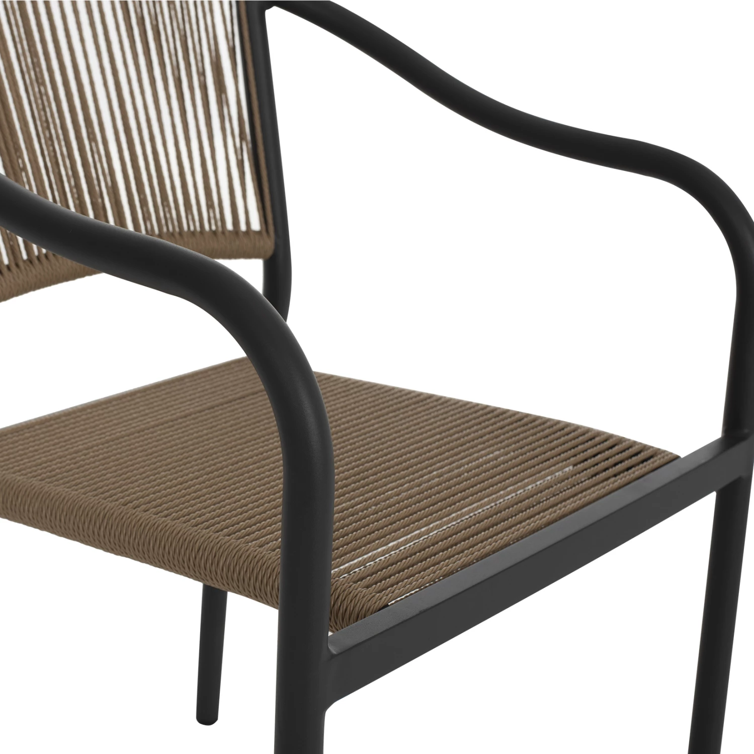Stol iz aluminija FH5856.02 ogleno siva s PE pleteno vrvjo 57x63x80H