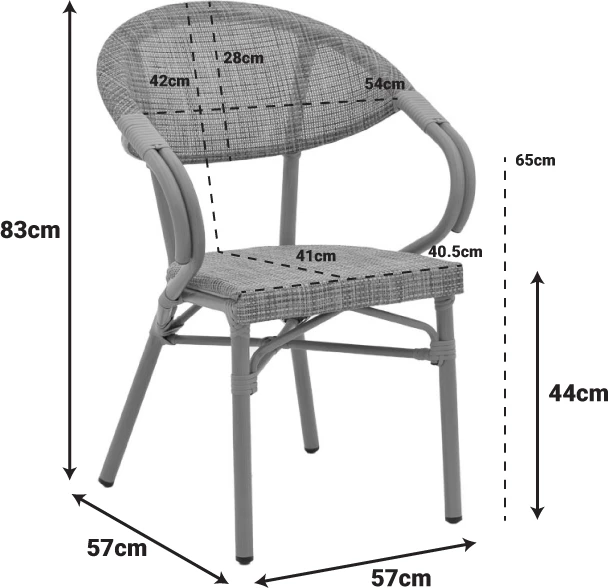 Vrtni stol Isaia, 57x57x83 cm, rjav