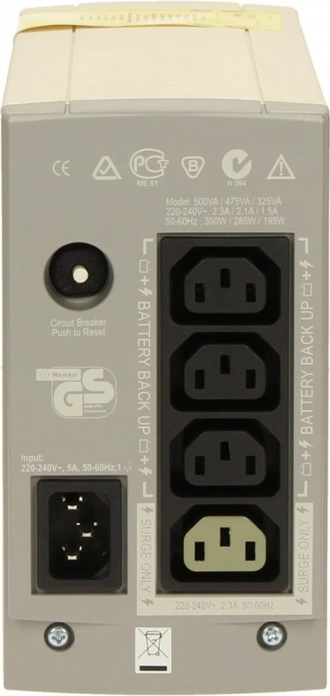 UPS APC Back-UPS 325VA BK325I, stolp, bel