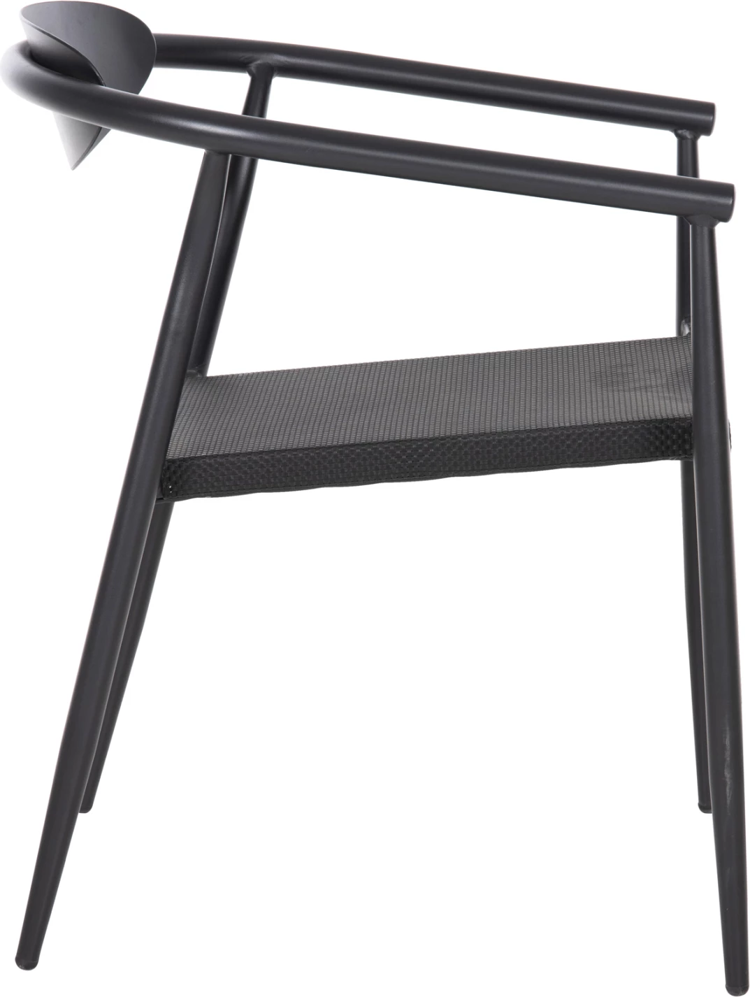 Naslanjač Serly FH6052.02, črn aluminij - črna textilena, 56x61x74,5H cm