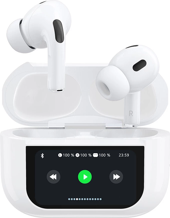 Slušalke z Bluetooth 5.3, ANC in LED zaslonom, bele, Dudao U19 TWS