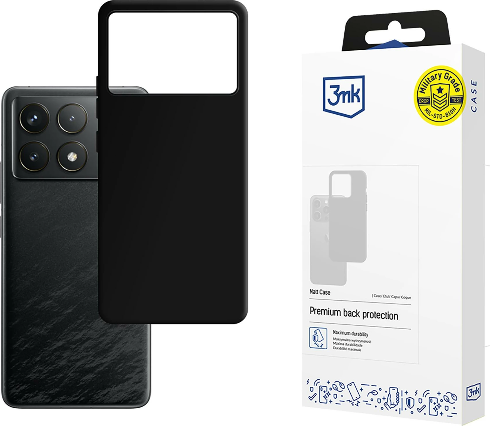Matt ovitek 3mk za Xiaomi Poco F6 Pro, črn