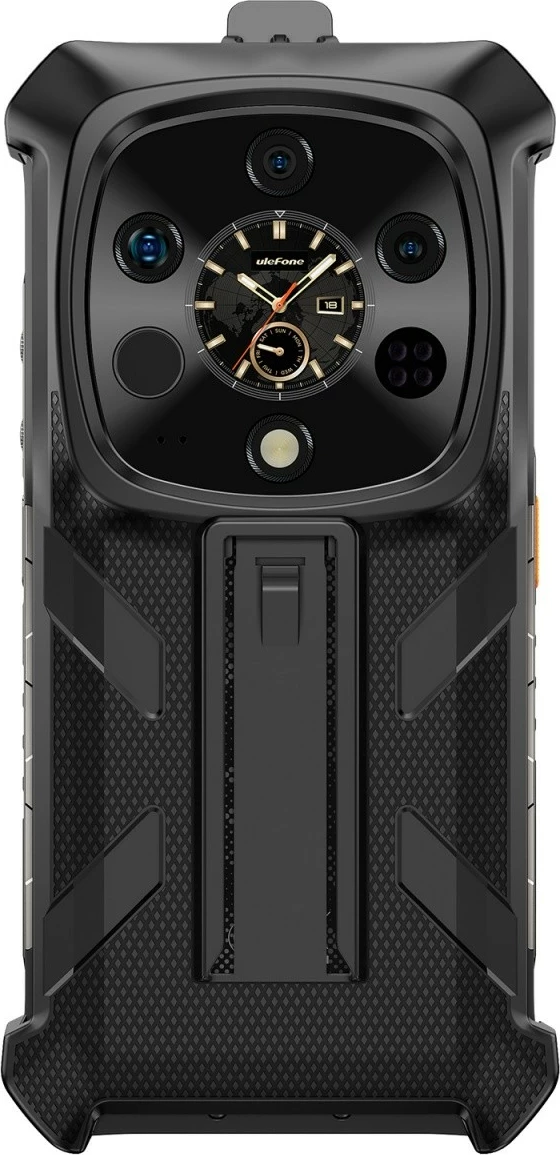 Multifunkcijski ovitek za Ulefone Armor 28 Ultra/28 Ultra Thermal, plastika, s karabinom in sponko, črn