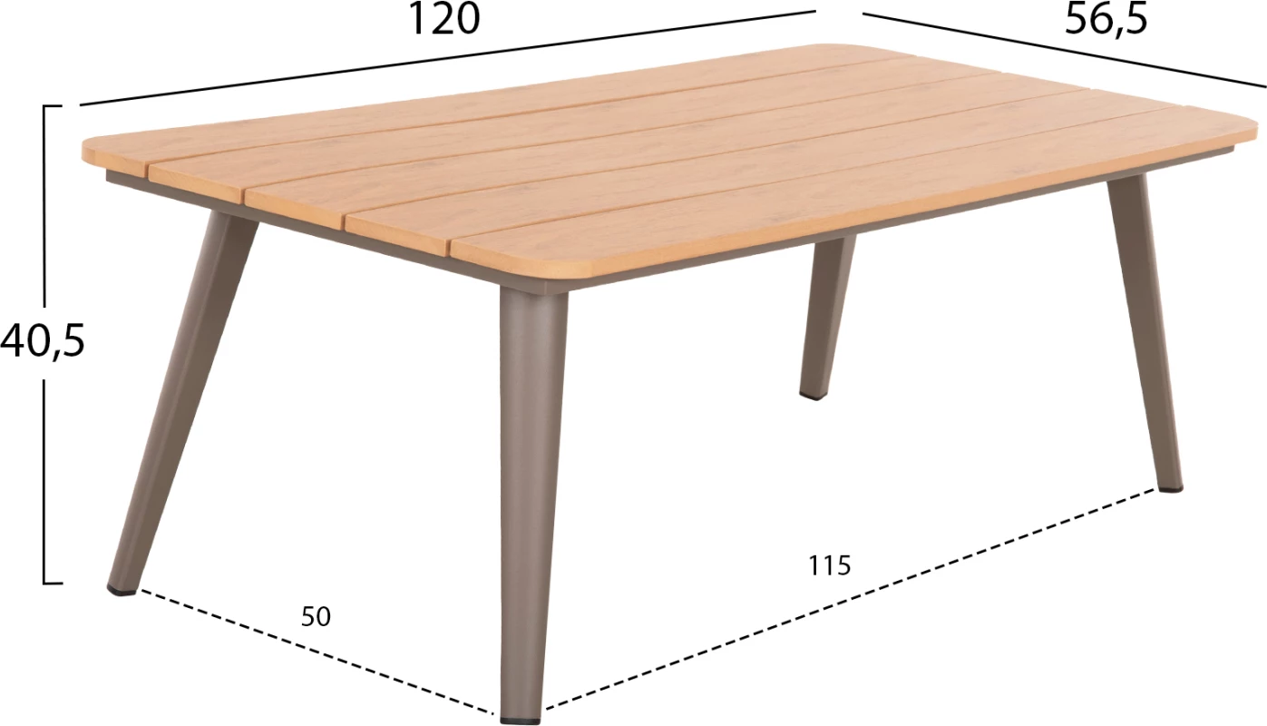 Zunanji kotni lounge set MAERLY FH6140.03 aluminij in blazine v barvi šampanjca-bež sintetična vrv