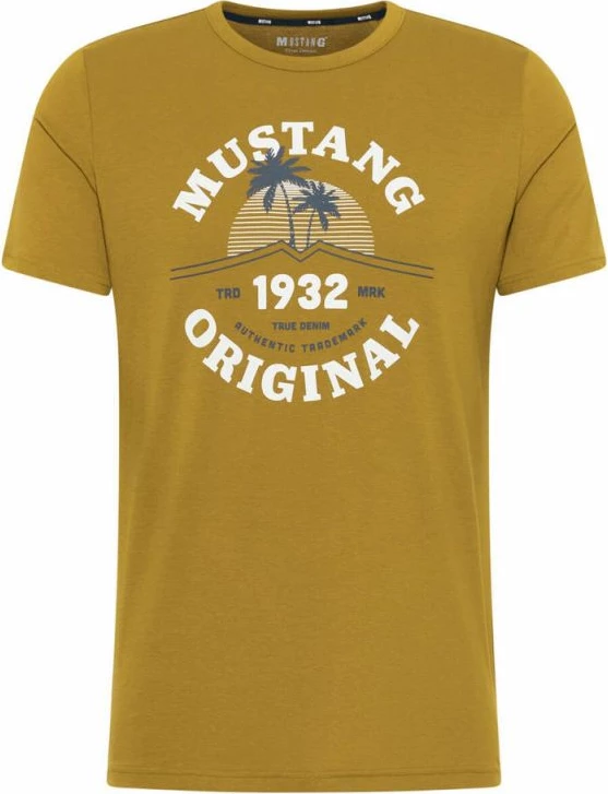 Majica Alex C Print M 1012520 6370 Mustang, moška, zelena