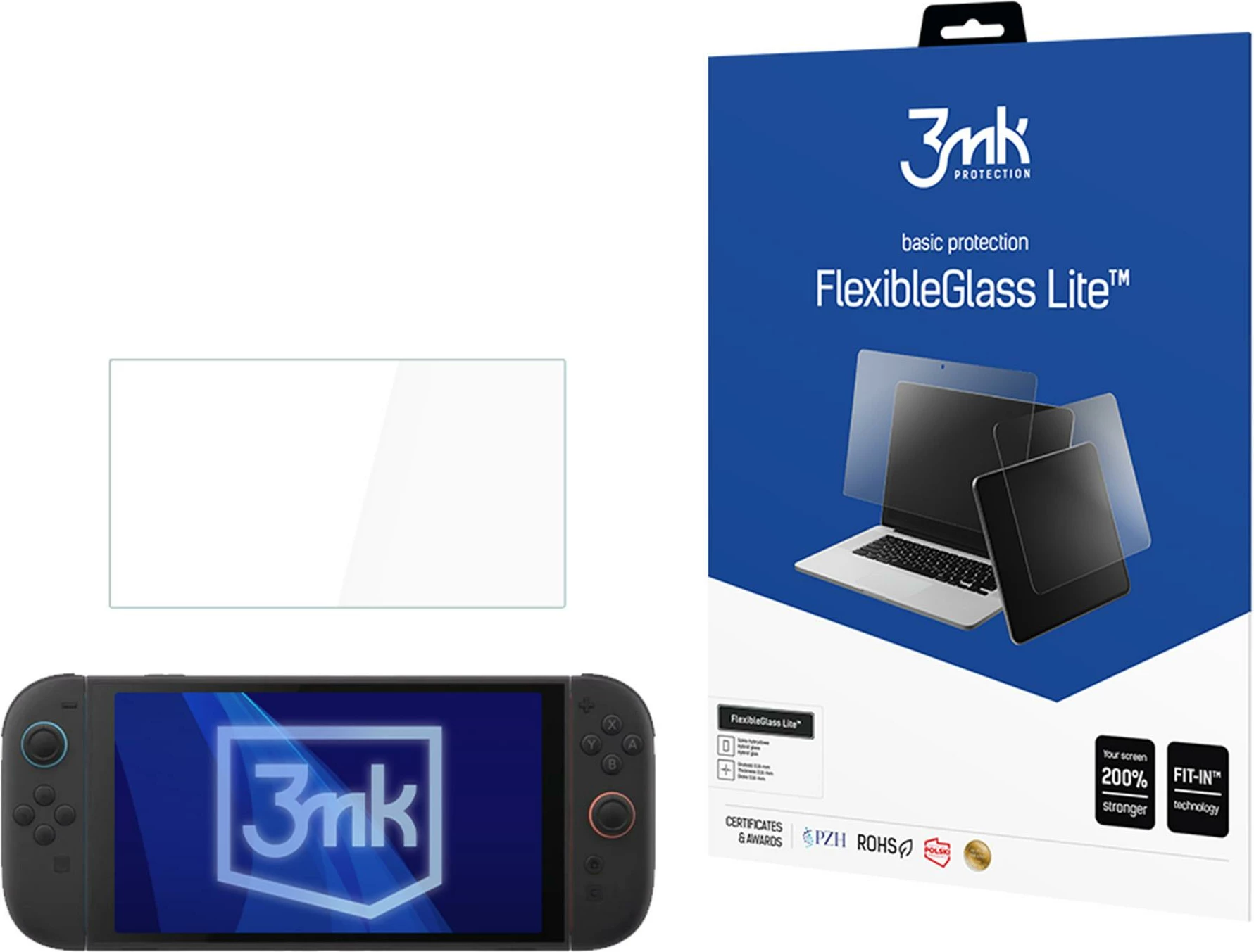 Hibridno zaščitno steklo za Nintendo Switch, 3mk FlexibleGlass Lite