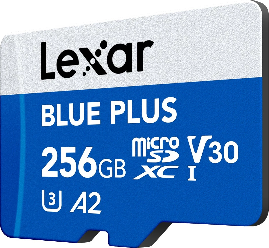 MicroSD kartica 256 GB Lexar Blue Plus UHS-I 170MB/s C10 A2 U3 V30 z SD-adapterjem, modra