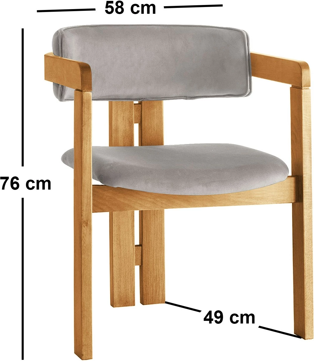 Žameten stol Skye Decor CO - 035, hrast in svetlo rjava