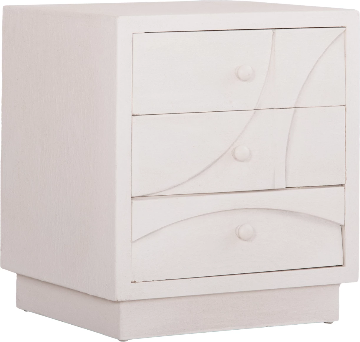 Nočna omarica serije Santorini FH18047 MDF v umazano beli barvi - 3 predali 48x38x55.5Hcm