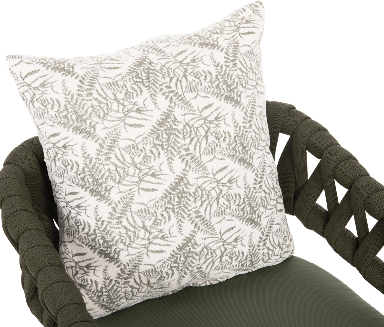 Aluminijasti naslanjač CAMDEN FH6141.09 z blazino z vzorcem - temno olivna 56x60x72-87Hcm