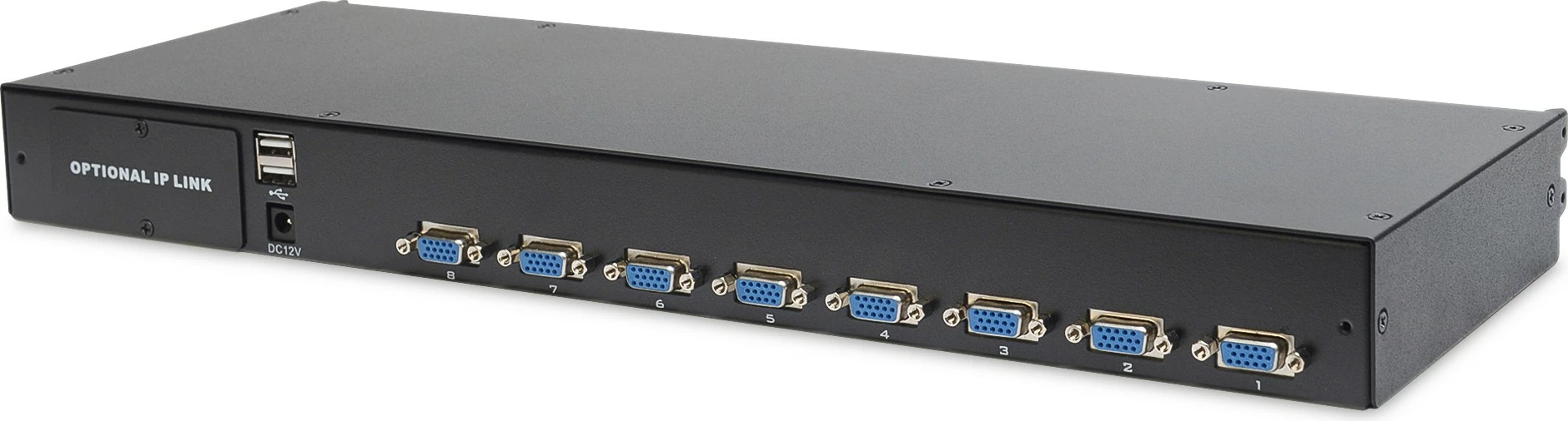 Modularna konzola 17" TFT, 8-portni KVM, touchpad, nemška tipkovnica, Digitus, črna