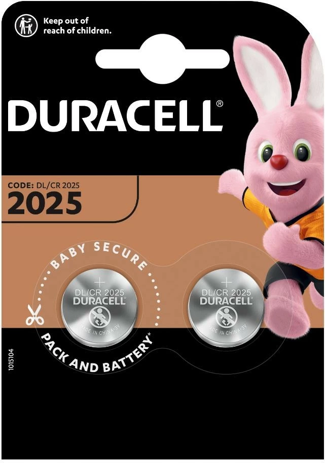 Litijeva baterija Duracell CR2025, 3V, set 2 kosa