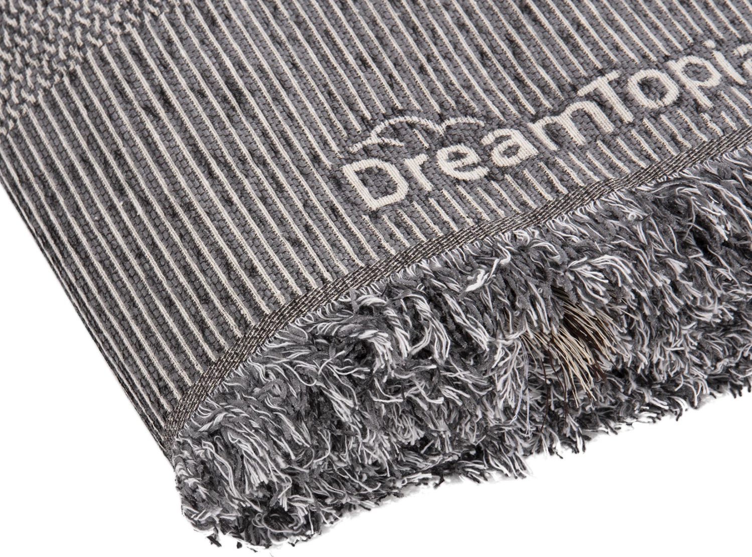 Prevleka za kavč z resicami DREAMTOPIA FH12165.02 v sivi barvi 295X170cm