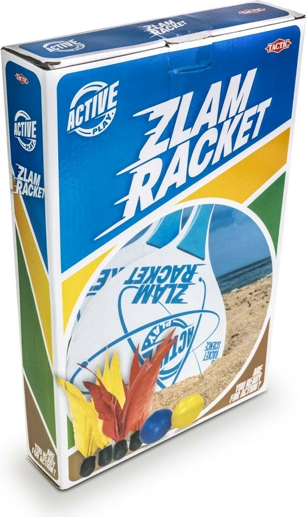 Raketni set iz lesa Tactic Zlam Racket s kepami in žogicami, za plažo