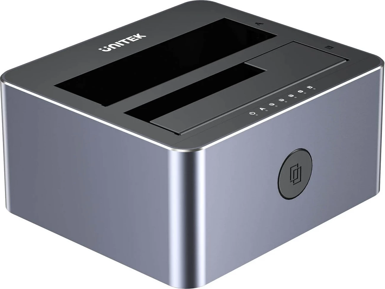 Klonirna postaja UNITEK, 2x SATA 2,5" 3,5", USB-C, siva