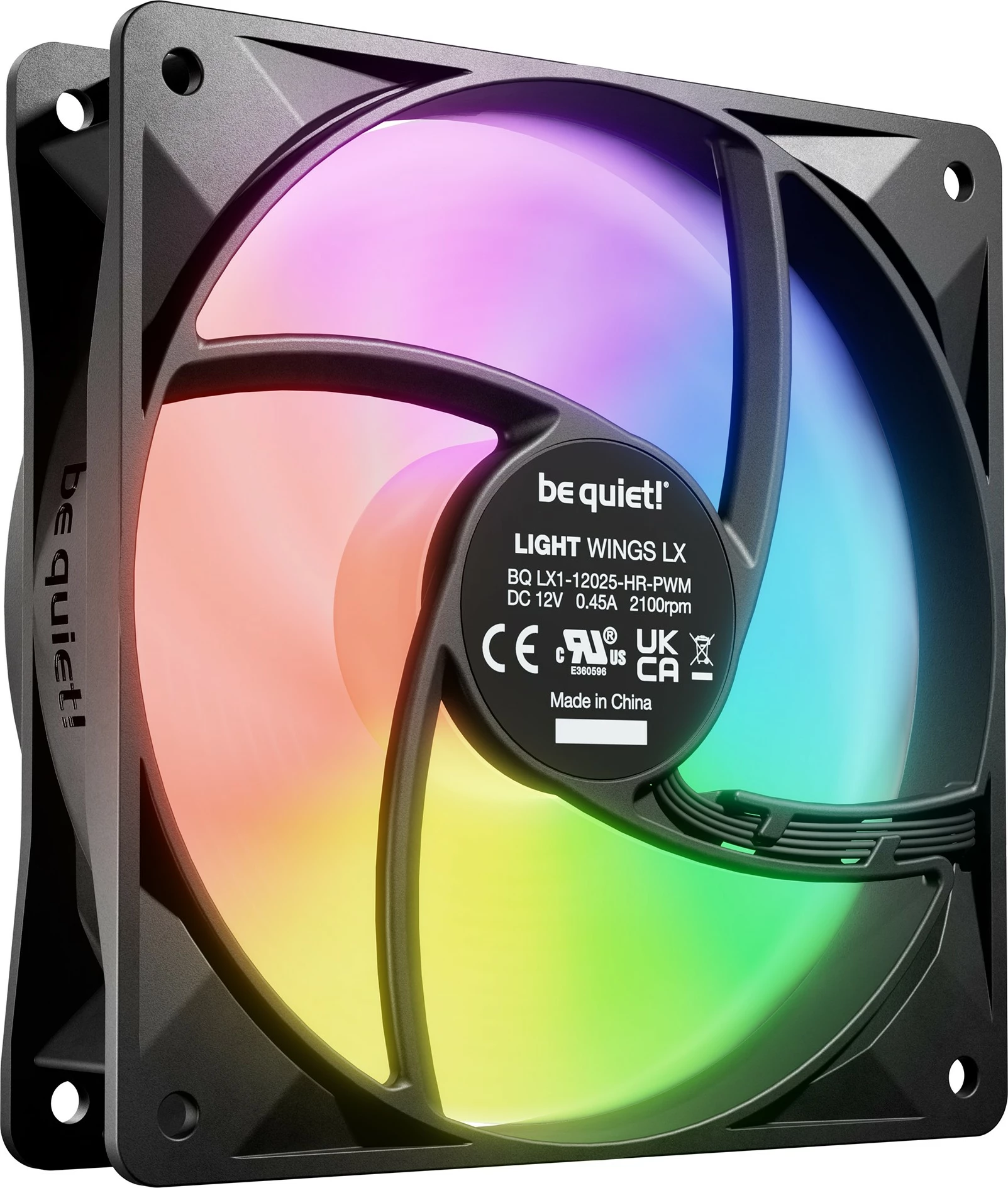 Ventilatorji LIGHT WINGS LX PWM 120 mm, trojni paket, LED, Be Quiet!, črni