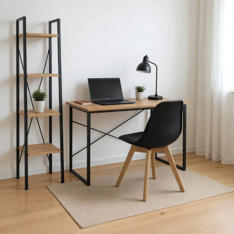 Sklop pohištva za študentsko pisarno Zayin-Ramon-Gaston, 3 kosi, črn, oreh, jasen