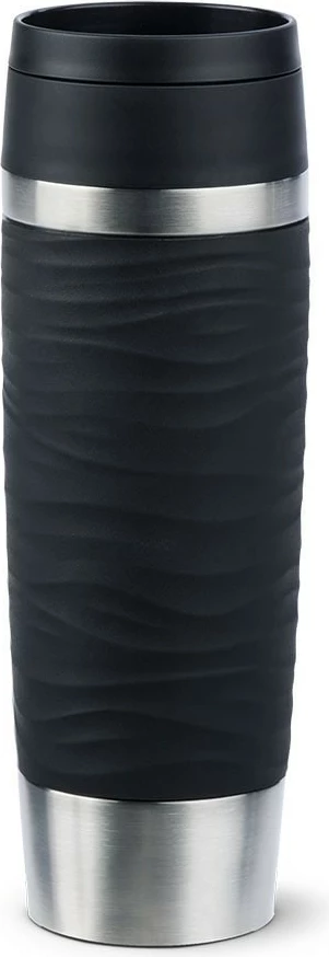 Potovalni termoček Waves Grande 0,5 L, Emsa TRAVEL MUG, črn