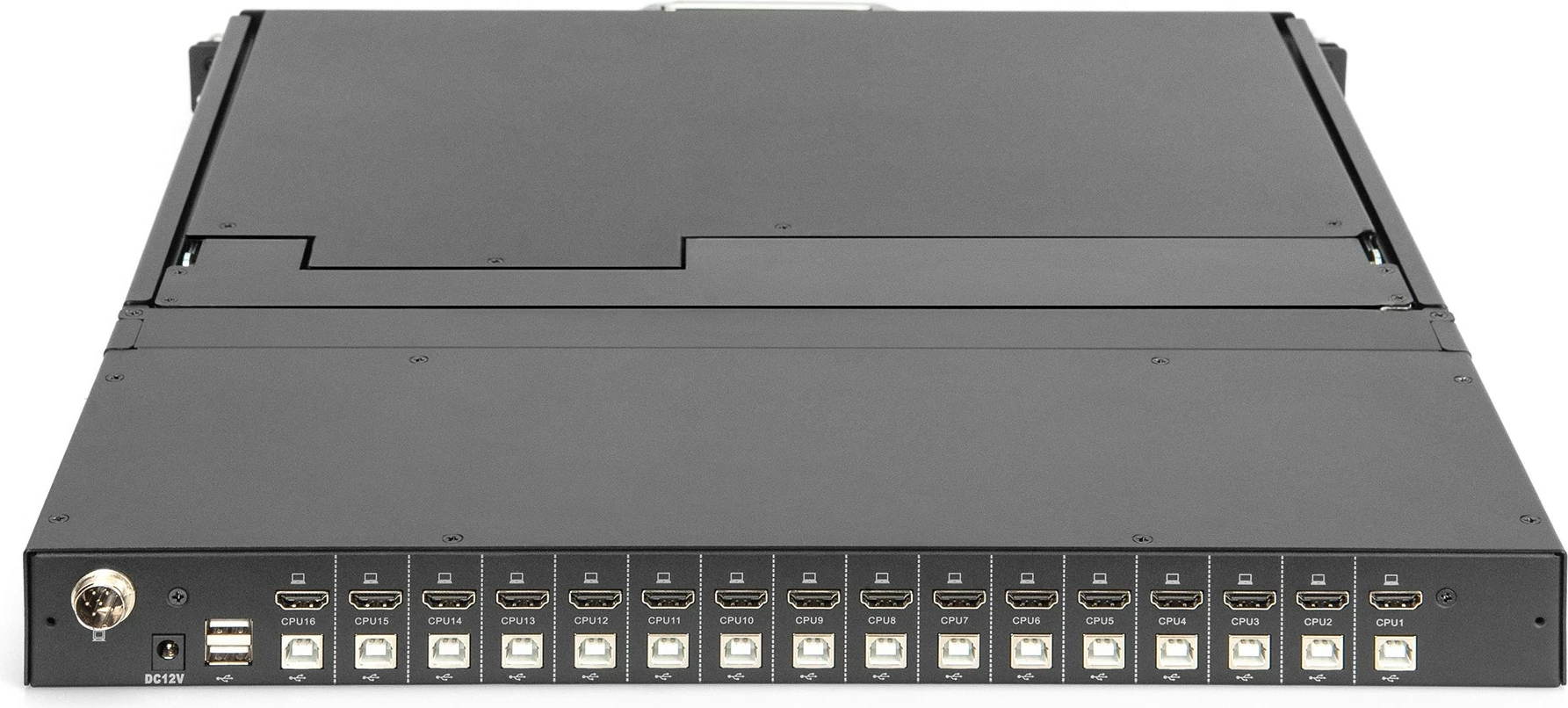 Modularna konzola 17" HD LCD, 16-portni HDMI KVM, Digitus, črna