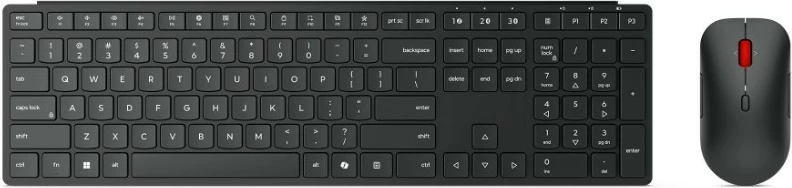Brezžični komplet tipkovnice in miške Lenovo Essential 4X31S04810, US English, črn