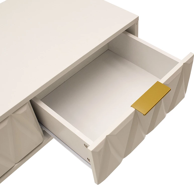 Konzolna mizica Isla, bela in zlata, 80x39x74 cm