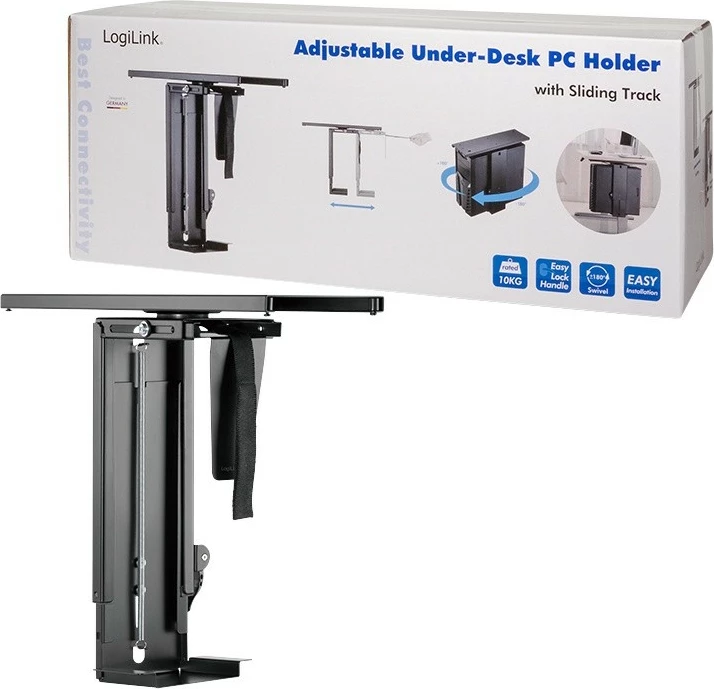 Nastavljiv nosilec za mizo LogiLink EO0031 za računalnik, črn
