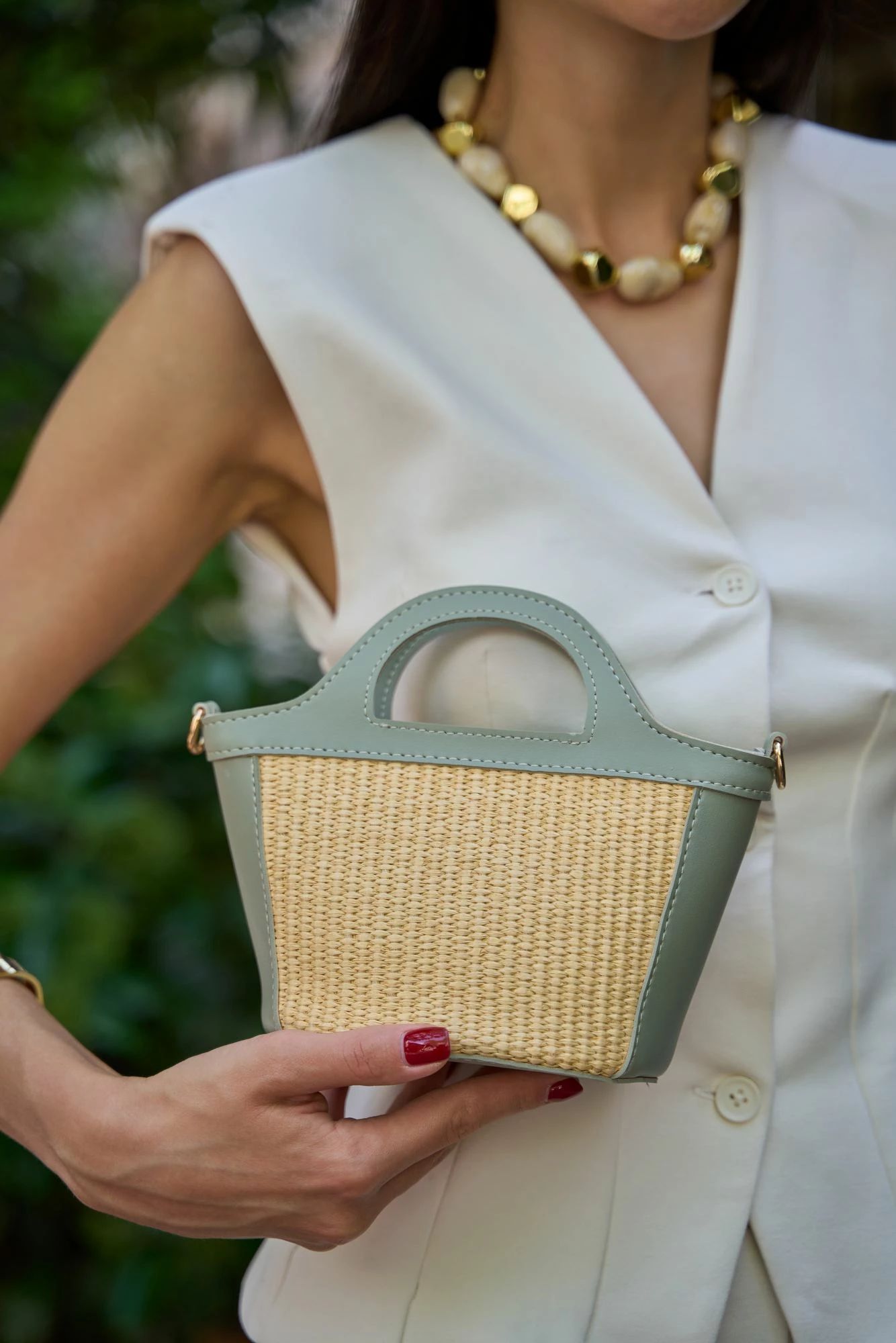 Ročna torbica Zoozie, MK1020225SV10-016, zelena in hrast