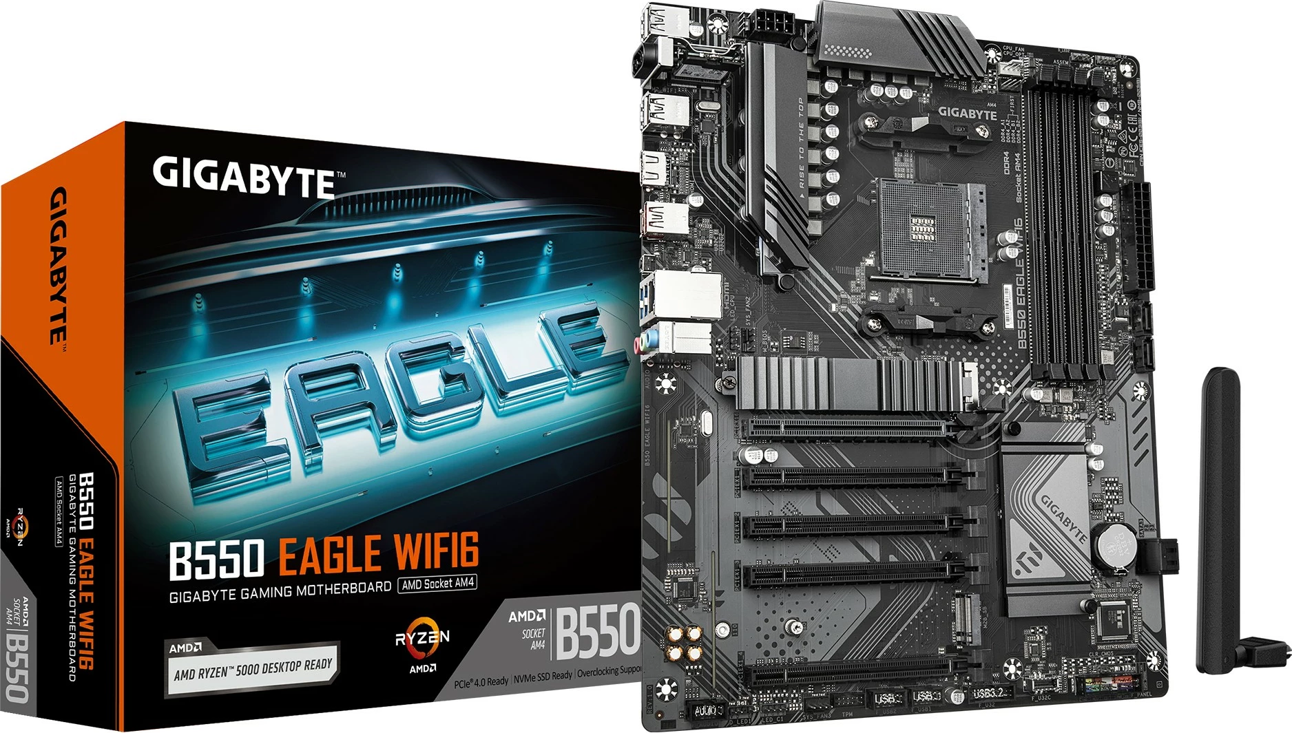 Plošča ame Gigabyte B550 EAGLE WIFI6, ATX, DDR4, Socket AM4, črna