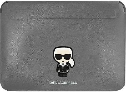 Ovitek za prenosnik Saffiano Ikonik Karl, Karl Lagerfeld, 13-14", srebrn