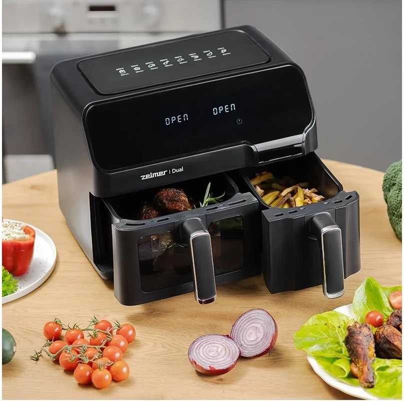 Friteza na vroči zrak Zelmer ZAF9000 Dual, 9.000, črna