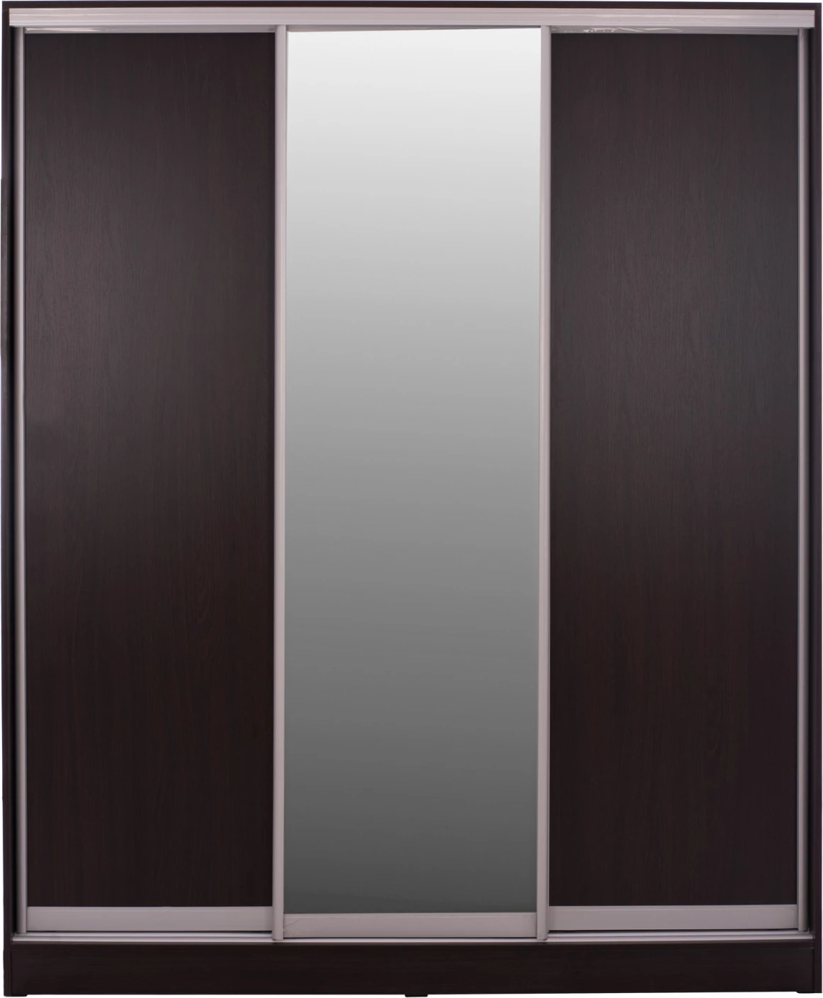 Drsna omara iz melamina v wenge barvi s tremi vrati in ogledalom FH2461.02 183x60x220 cm