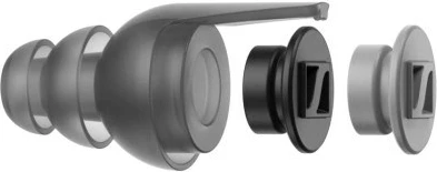 Zaščitne čepke za ušesa z zamenljivimi akustičnimi filtri, Sennheiser SoundProtex, 3 filtri, siva, s škatlo