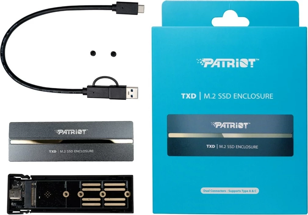 Ohišje SSD TXD M.2 NVMe 1.3 do 8TB Patriot Memory, sivo