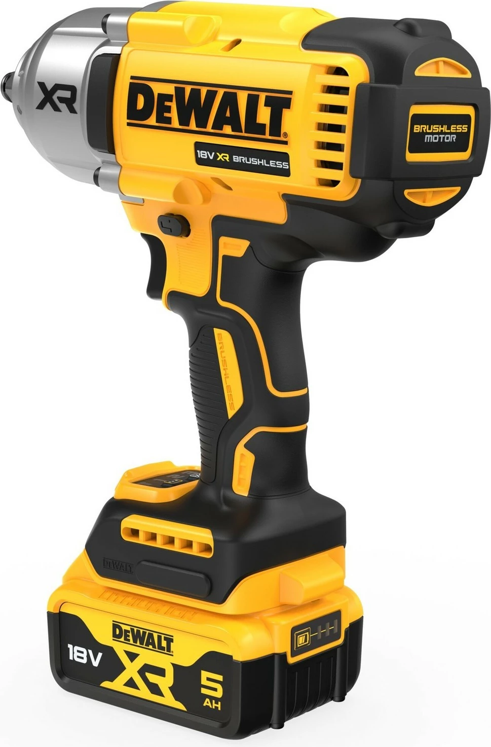 Udarni ključ, DeWALT DCF900P2T-QW, brezkrtačni, 1/2", 18V, 5Ah, črn/rumen