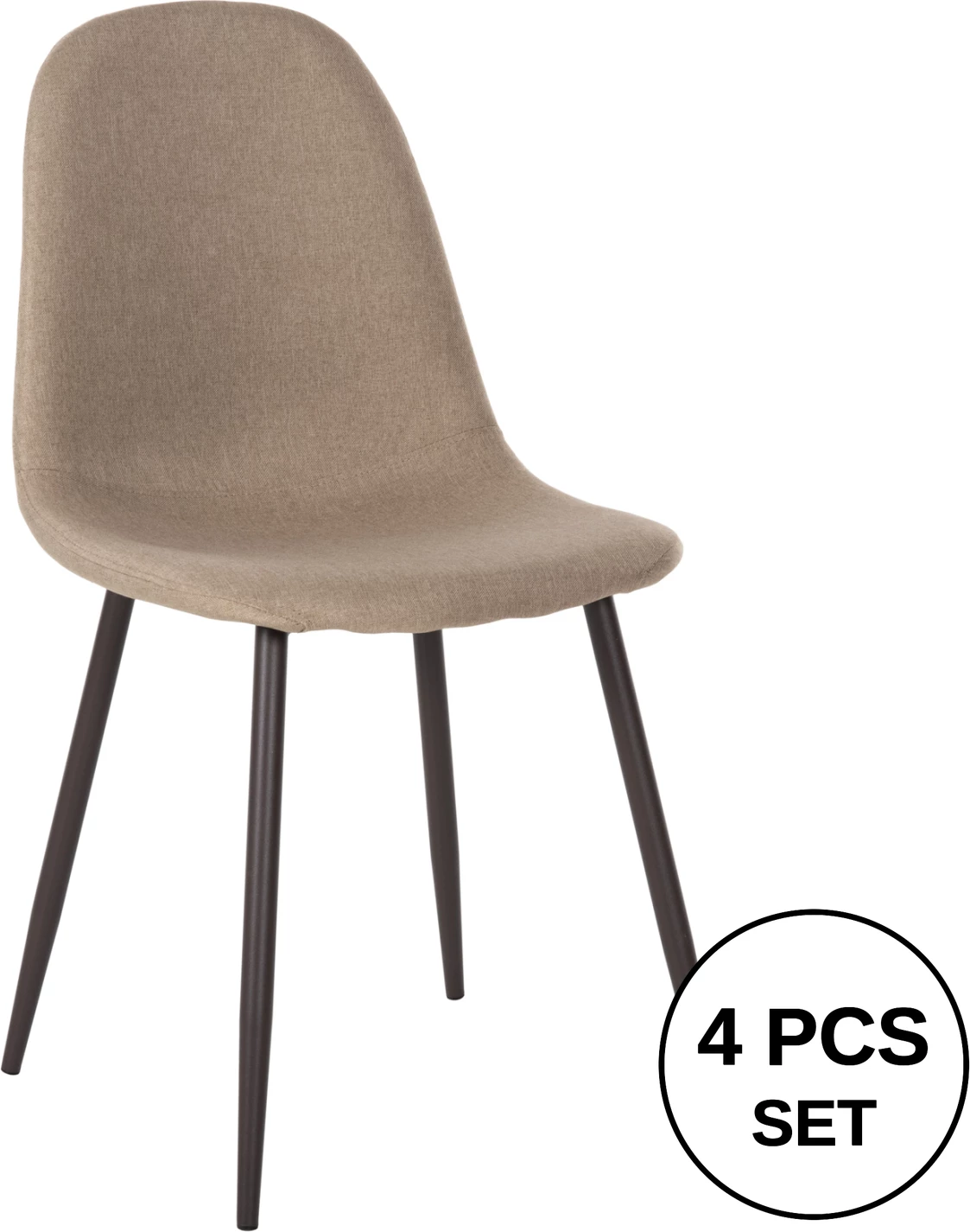 Stol FH00100.07 bež tkanina in kovinske noge 45x52x85 cm, set 4 kosov
