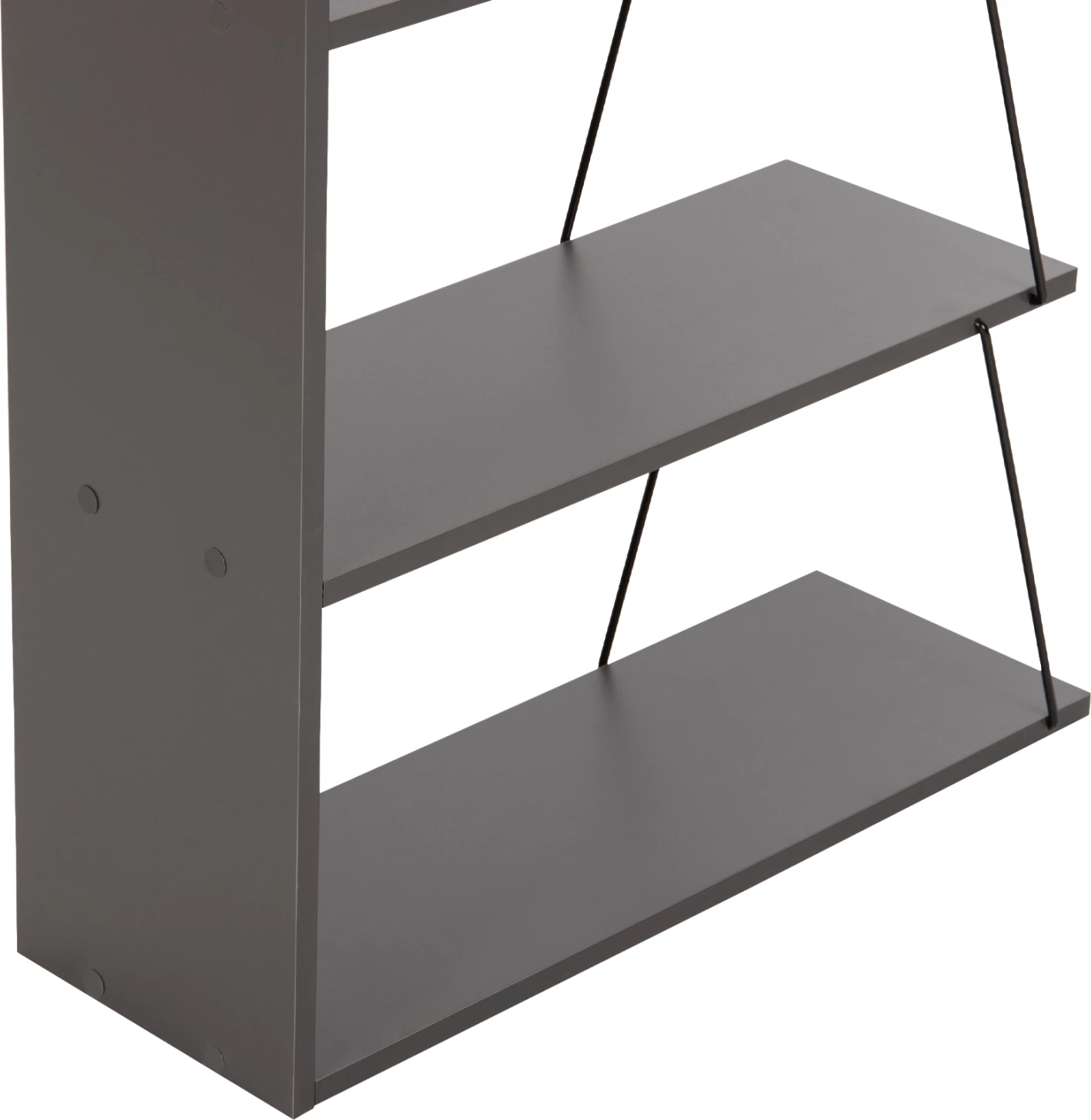 Mini knjižna omara TARS FH2241.20 siva melamin-črne kovinske palice 65x22-24x146Hcm