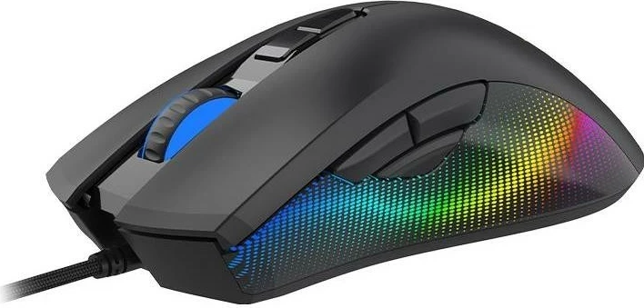 Ergonomski igralni miš Aqirys PHOENIX, RGB, črn