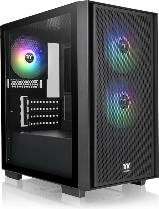 Ohišje Thermaltake Versa H16 TG ARGB, micro tower, kaljeno steklo, črno