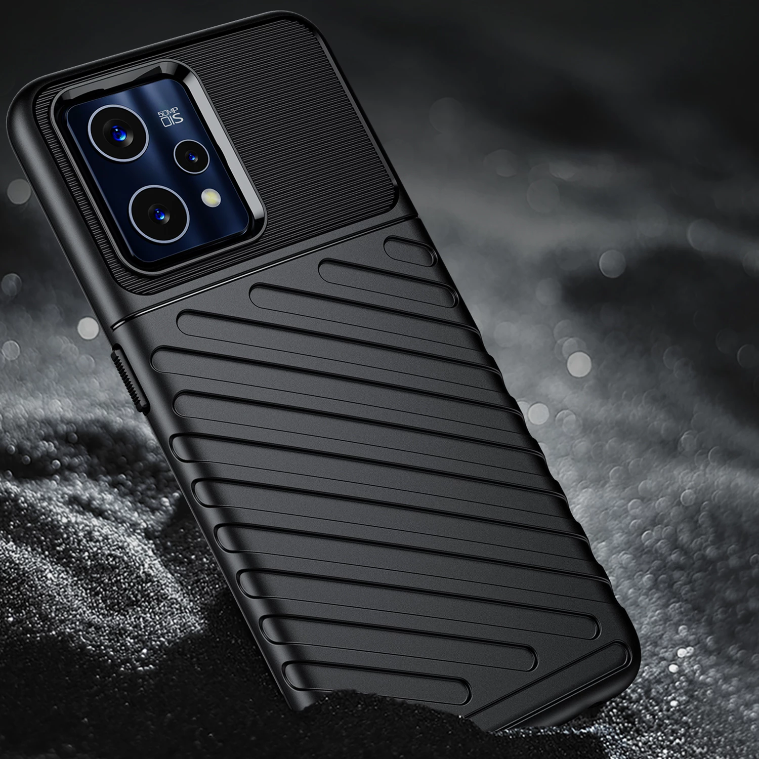 Zaščitni ovitek Hurtel Thunder Case za Realme 9 Pro+, črn