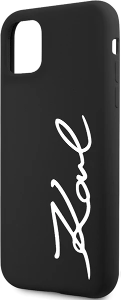 Zaščitni ovitek za iPhone 11/XR 6.1", silikon, črn Karl Lagerfeld KLHCN61SKSVGK