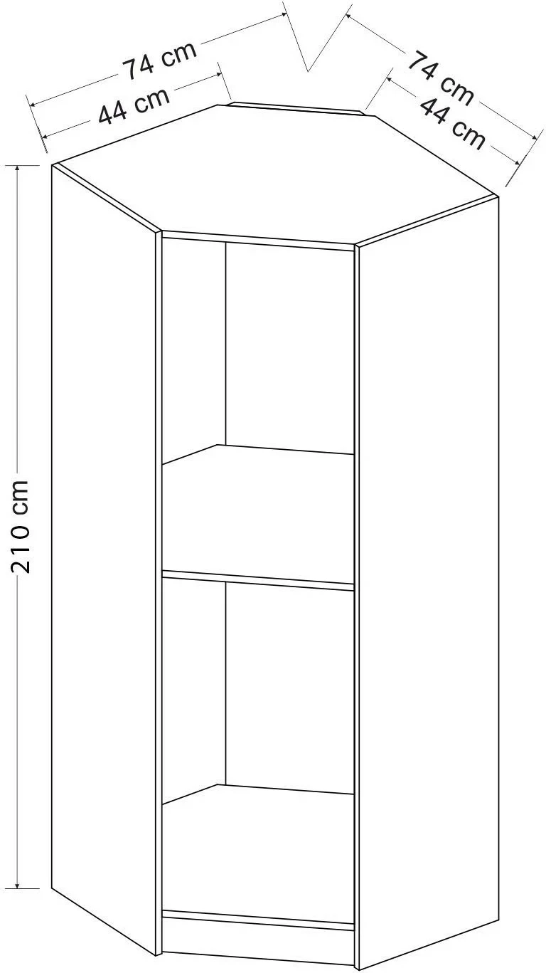 Omara v antracitni barvi Kale Plus 1, Hanah Home, 210 cm