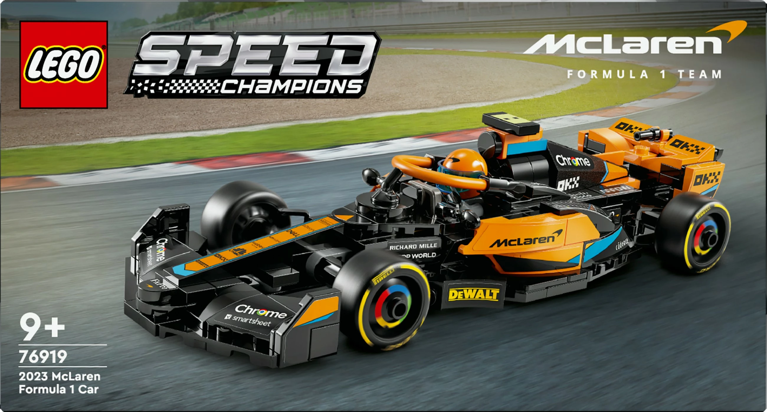 Model dirkalnega avtomobila McLaren Formula 1 2023, 245 kosov, večbarven