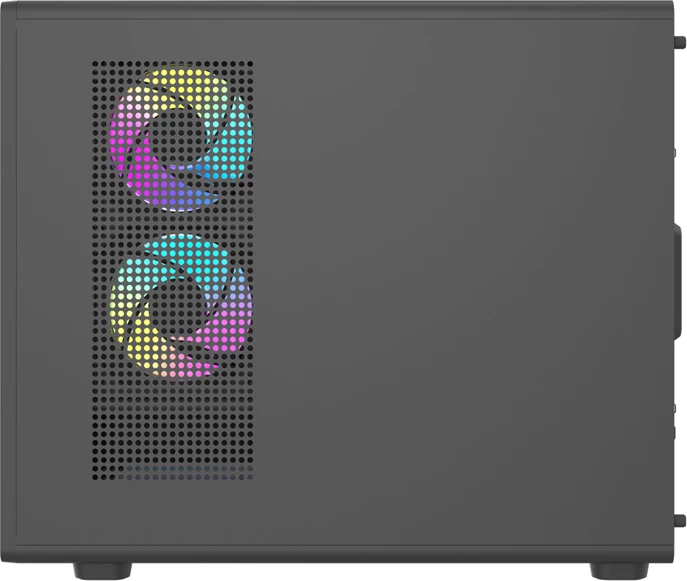 Računalniško ohišje Darkflash DB460M, Big Tower mATX/ITX, stranski panel iz kaljenega stekla, do 12 ventilatorjev / radiator 360 mm, brez ventilatorjev, črno