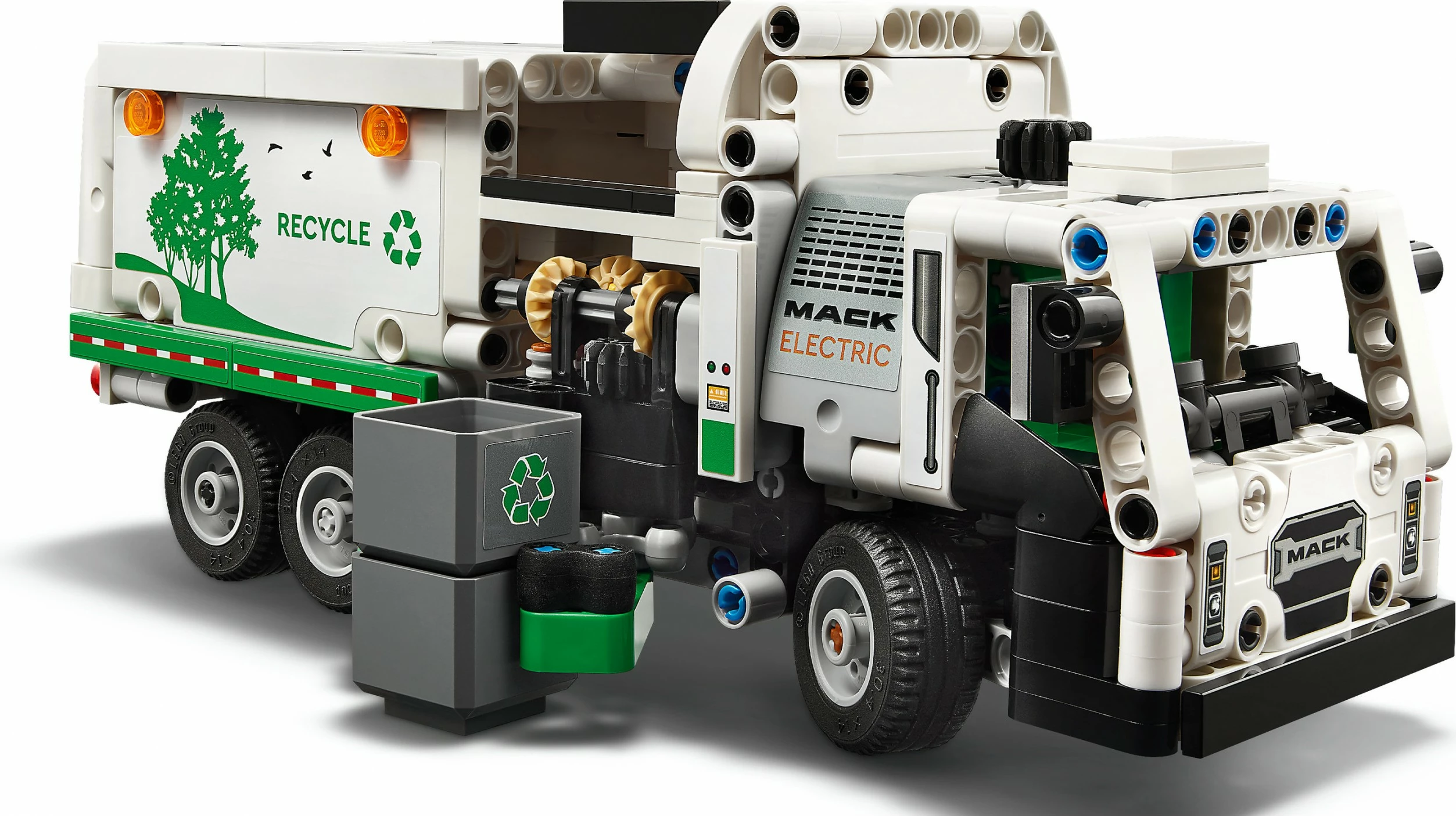 Gradbeni set LEGO Technic električni tovornjak za odvoz smeti Mack LR, 503 kosi, večbarven
