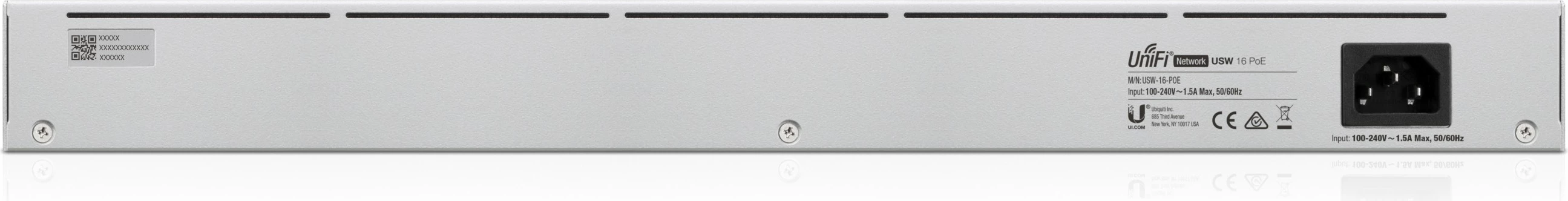 16-portni PoE upravljan stikalo Ubiquiti UniFi, L2/L3, Gigabit, srebrno