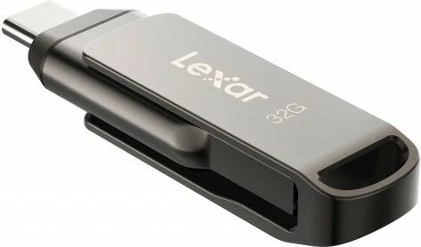 USB ključ z dvema vtičnicama 32GB, USB-C/A 3.1, siv — Lexar Dual Drive D400