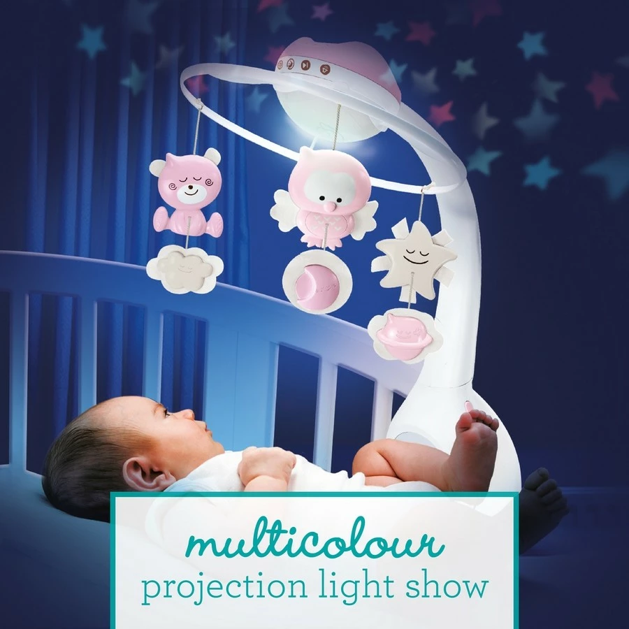 Glasbeni karusel 3-v-1 za dojenčke, Infantino B-kids 150302050, praškasto rožnata