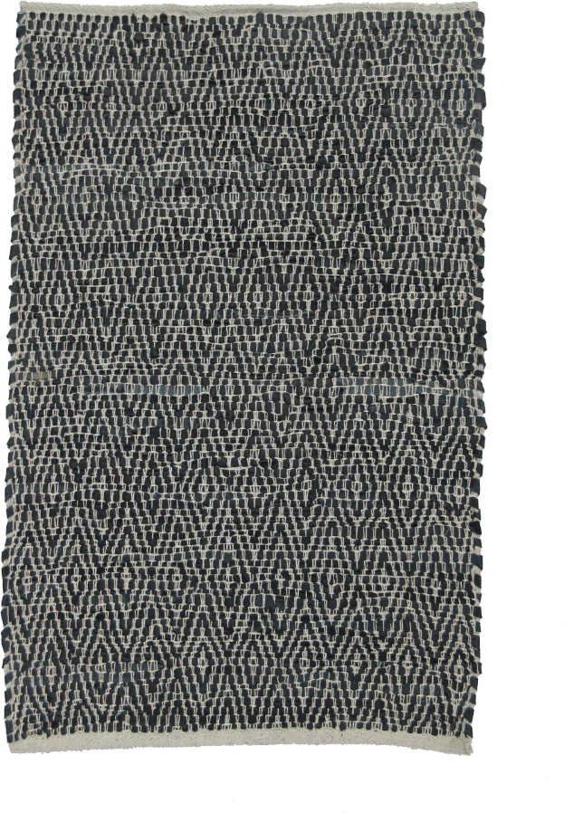 Preproga Rombo, usnje, črno-bež, 60x90 cm