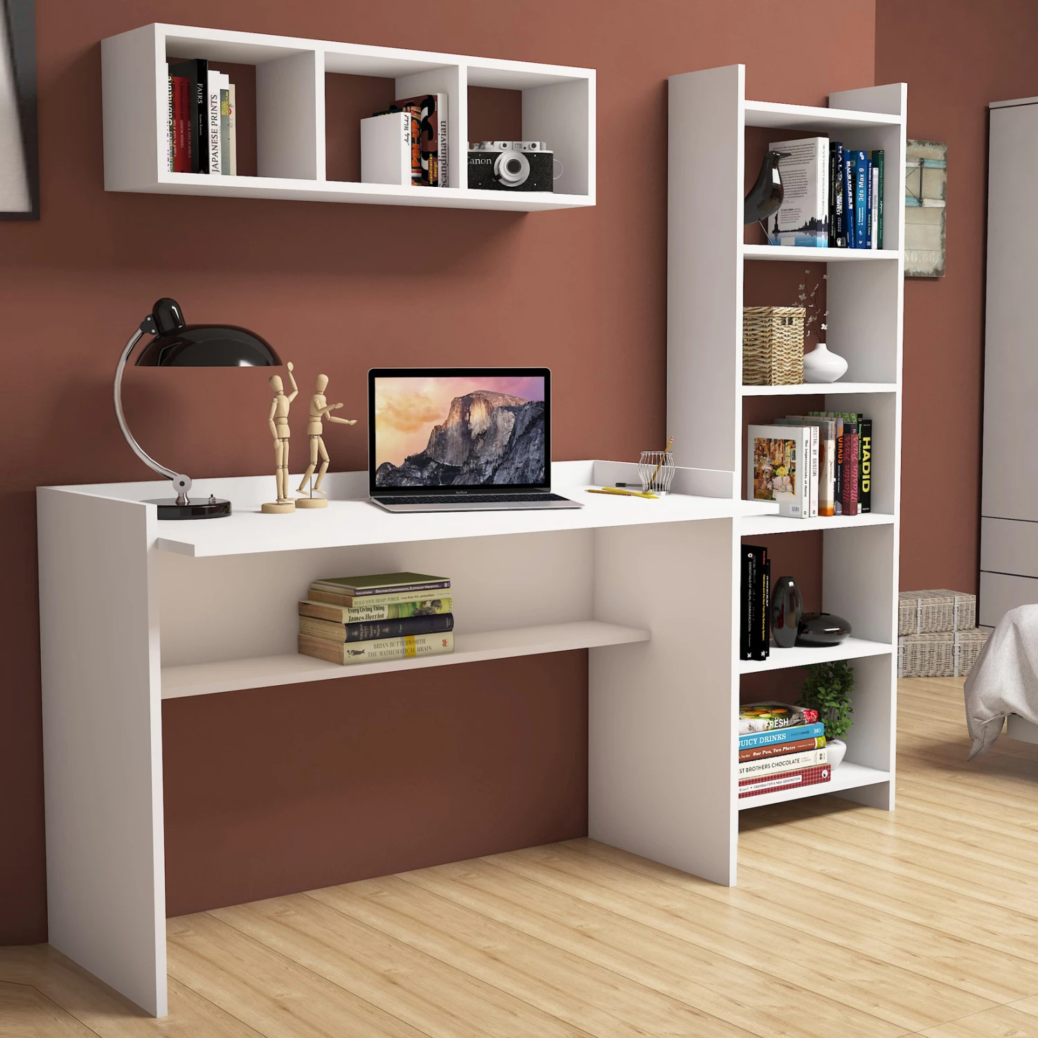 Pisarniška kompozicija FH11776.11 3 kosi melamin v beli barvi