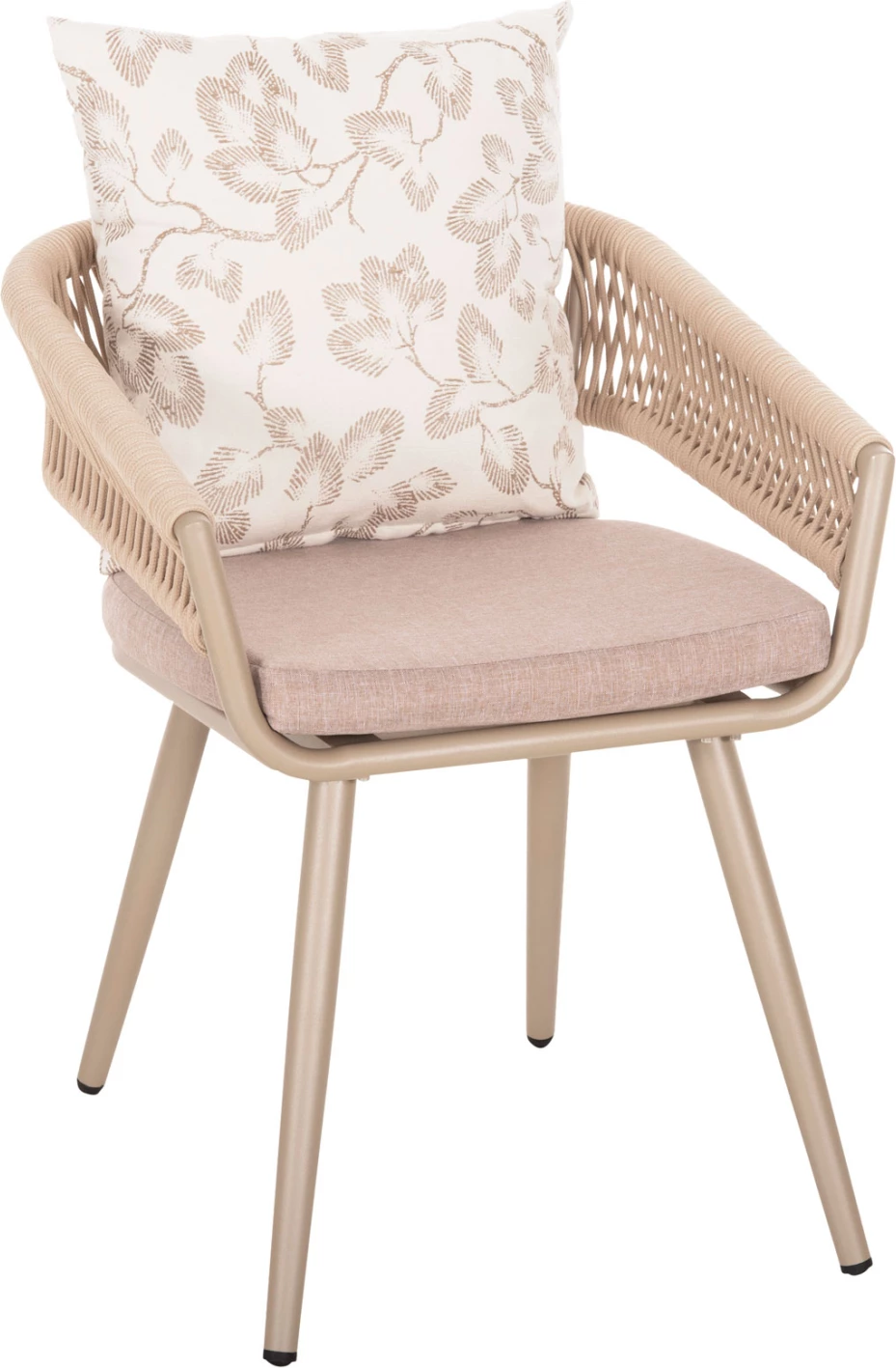 Aluminijasti naslanjač CAMDEN FH6141.04 z blazino z vzorcem - kapučino 56x60x72-87H cm